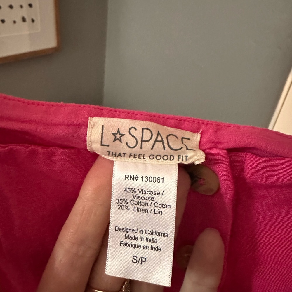 L*Space Marina Puff Sleeve Bright Fuchsia Mini Dress. Size small.